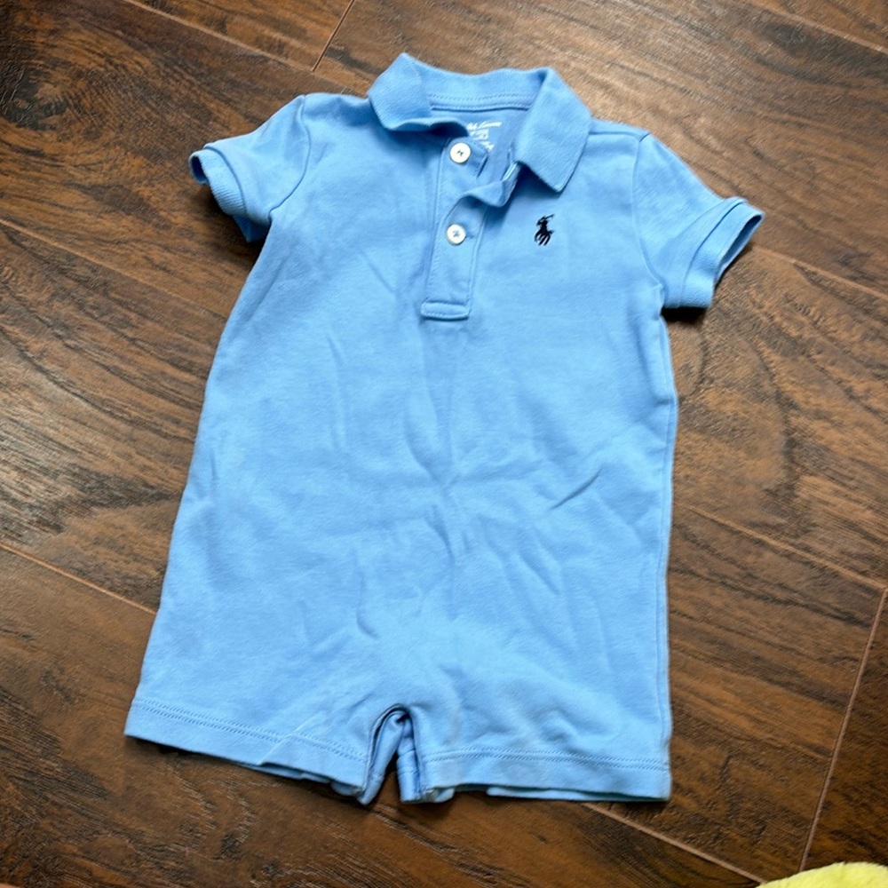 Ralph Lauren Baby Boys Short Sleeve Shortall 6 month